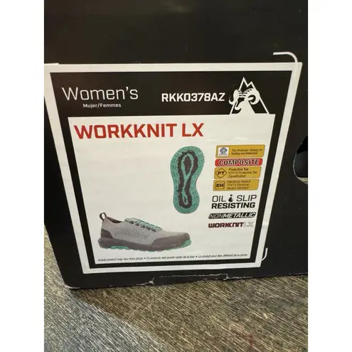 Rocky Women's Worknit Safety Shoes Size 9M Slip Resistant Gray Mint Composite