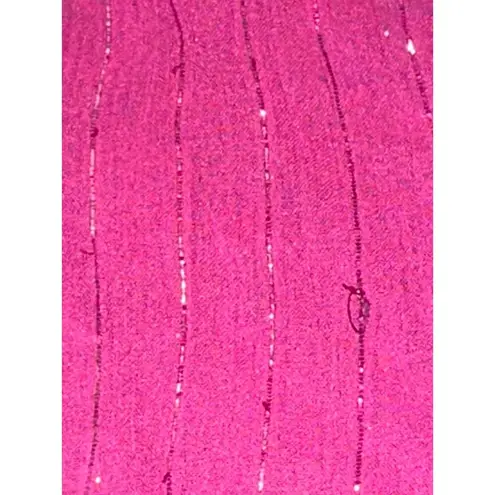 Simply Styled by Sears Sheer XL Fuschia Pink Long Sleeve Blouse Keyhole Neckline