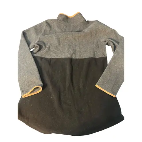 Marley Lilly Snap Button Fleece Pullover Gray Black Brown Colorblock Size XL