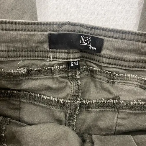 1822 Denim Army Green Grunge Y2K Wide-leg Cargo Pants Women’s 12/31 FLAW