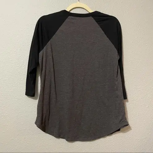 Chaser  Grey All The Good Things Raglan Baseball Tee Shirt Woman’s M 3/4 Sleeve thumbnail 4