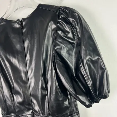 Endless Rose NWT PU Puff Sleeve Mini Dress Faux Leather Black Size XS NEW