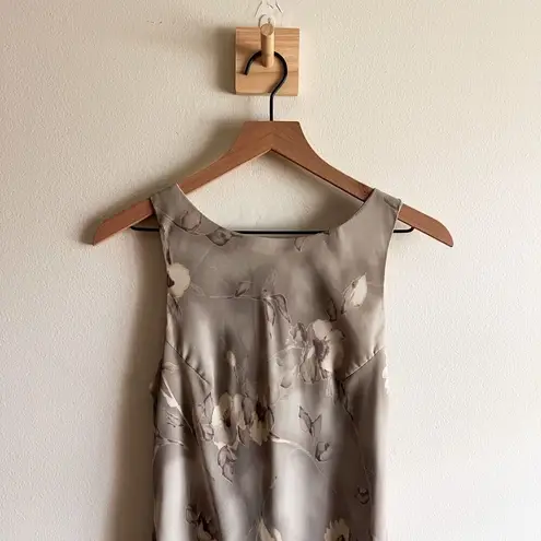 Vintage All That Jazz Floral Sheath Maxi Dress Size 4 Gray