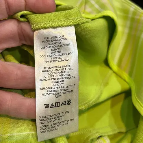 Maeve Anthropologie Skirty Godet Skort chartreuse green plaid size 4 NEW