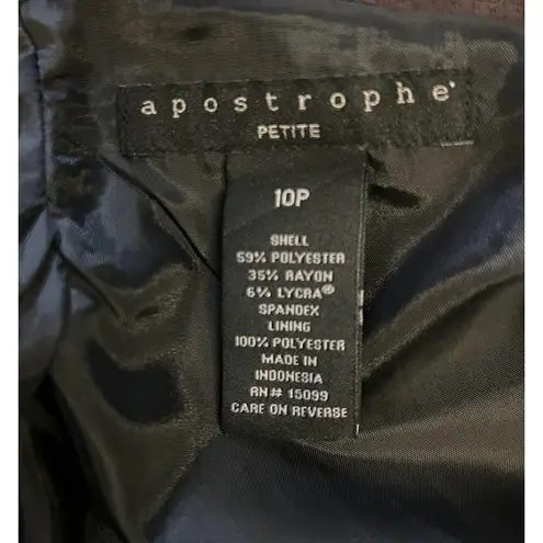 Apostrophe Skirt Womens 10P Black White Trim Petite Pencil Office Work Wear