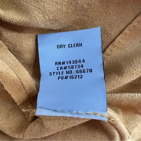 Bagatelle Sienna Brown Drape Front Faux Suede Jacket size Small Long Sleeve Soft