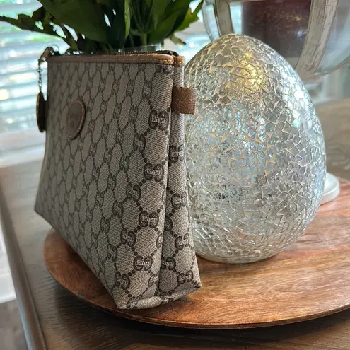 Gucci  Plus Beige and Brown Monogram Pouch