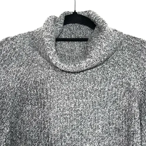 EXPRESS Dark Gray Marled Knit Turtleneck Tunic Sweater