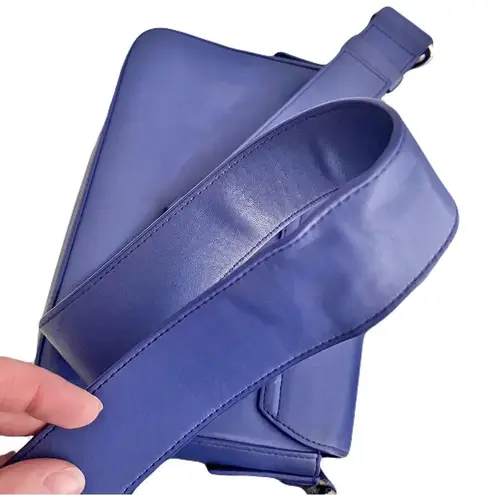 All Saints Blue ‘Captain’ Leather Flap Crossbody Bag