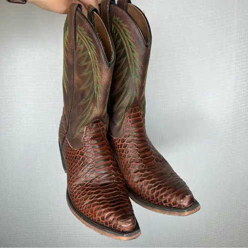 Nocona | Size 9 Heeled Boots Brown and Green Western Style