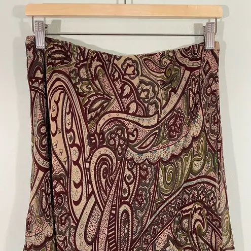 Vintage Y2K Sashi Women's Brown Paisley Broom Stick Skirt Size S Purple