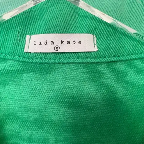 HERRINGSTONES Lida Kate Lucky Me Green Denim Romper Size Medium NWOT