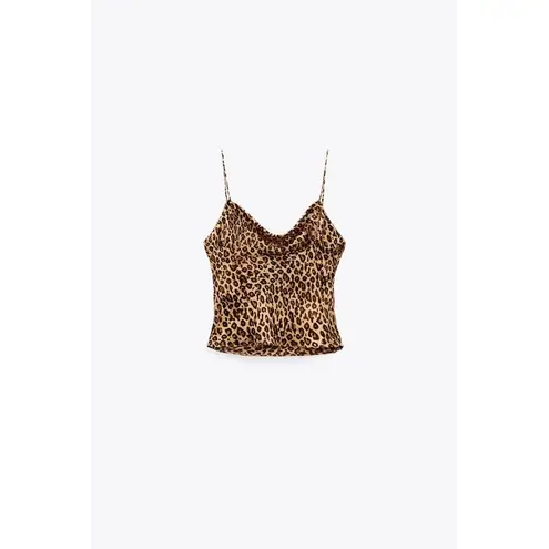 ZARA  Satin Effect Printed Chain Strap Cami