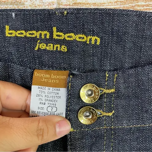 Boom Boom Jeans Boom Boom dark denim bootcut jeans gold stitching and trim juniors Size 7