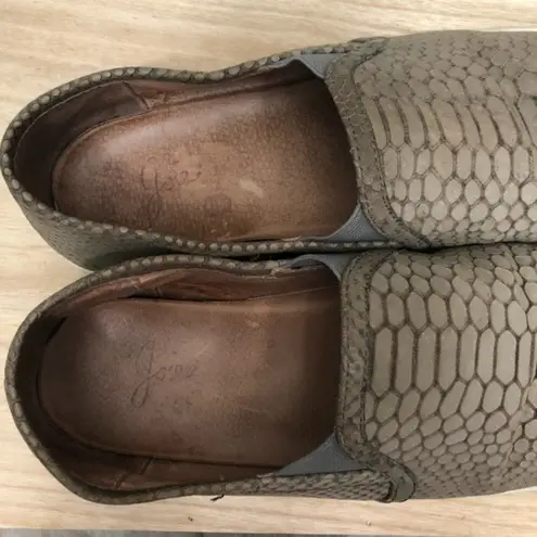 Joie  Kidmore Flint Snake Embossed Slip On Flat Shoes 39