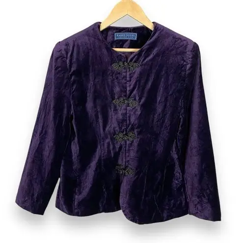 Vintage Velvet Jacket Purple Frog Clasps Women 10 Bridgerton Victorian Royalcore