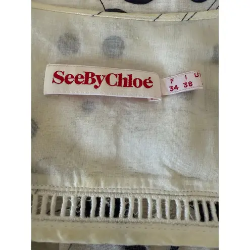 See By Chloe Linen Blend Long Sleeve Tunic Size 2