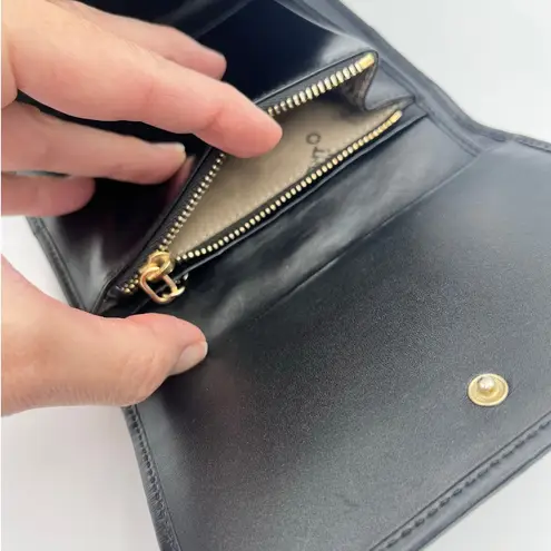 Mont Blanc Women's Snap Front Quilted Wallet Black