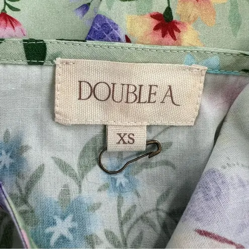 NWOT Double A Vera Dress in Mixed Botanical Sz XS Green
