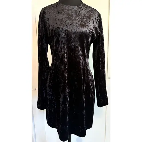 & Other Stories & Other Stories Crushed Black Velvet Elegant Romantic Whimsigoth Dress Sz 10