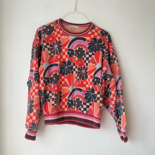 Marine layer Amelia Colorful Floral Fleece Sweatshirt S