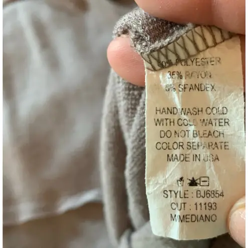 Ces Femme Taupe Wide Leg Crop Relaxed Tiered Jumpsuit Brown Size M