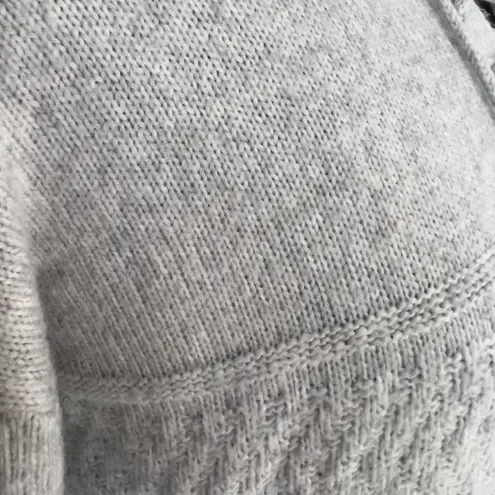 Oversized Knit Hood Sweater Gray Size L