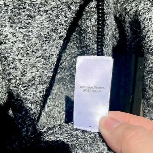 Tahari wool blend jacket size small notch moto jacket tweed jacket neutral grey