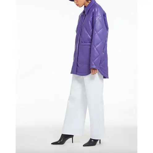 Apparis Stevie Faux Leather Coat Electric Purple Womens Size Small