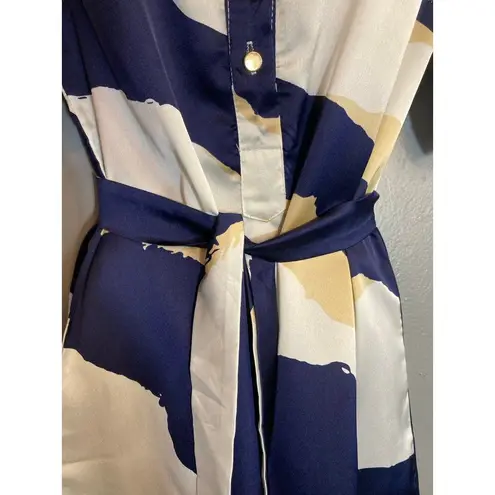 Miss Unni silky button up dress Blue Size M