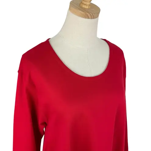 NOEN Nordic Ponte Knit Cocoon Hem Dress 3/4 Sleeve Red Sz 4