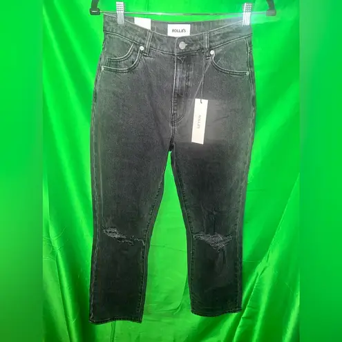 Rolla's NWT High Rise Original Straight Brad Black Worn Jeans size 27