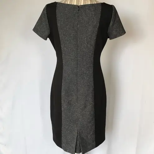 Tahari black/gray color block sheath dress size 8
