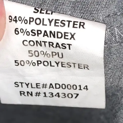 Lumiere Faux Leather White & Gray Shirt Dress Size M