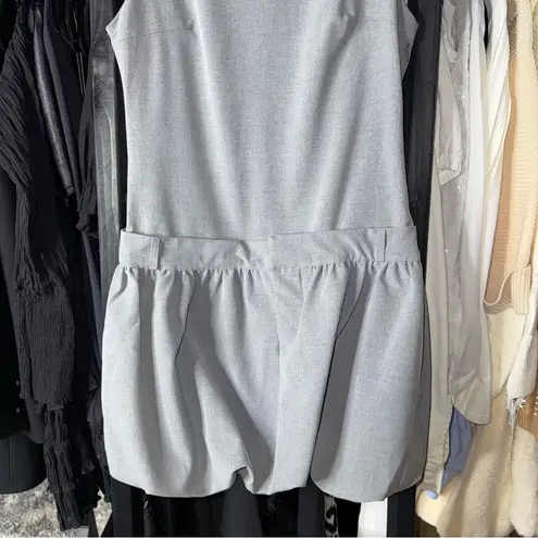 ZARA Small Structured Grey Bubble Hem Mini Dress