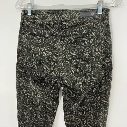 Anthropologie AG Adriano  Stevie High Rise Velvet Paisley Jeans Size 28