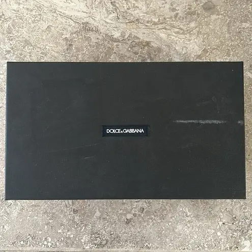 Dolce & Gabbana Logo Heel Ankle Strap Sandals in Gold Tan, New in Box