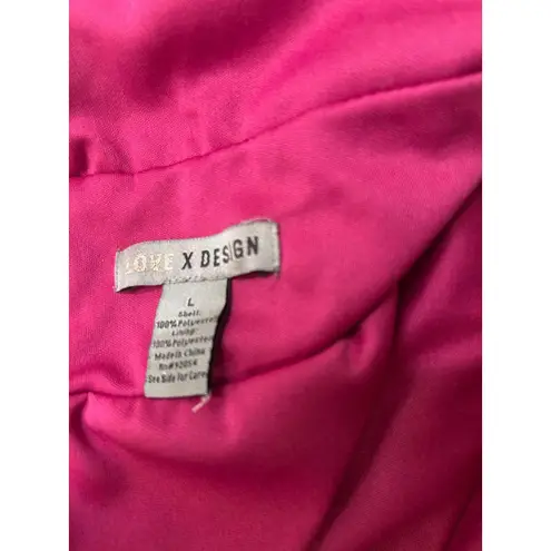 Love by Design Melissa Plunge Neck Chiffon Fit & Flare Dress in Berry Size L