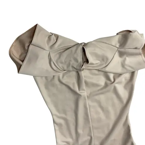 Naomi &‎ Nicole Firm Control Shapewear Comfort Thigh Slimming Bodysuit XL Beige Tan