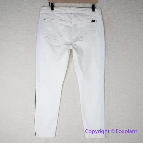 New! Jen 7 by 7 for All Mankind white women ankle skinny Jeans black seam, 14