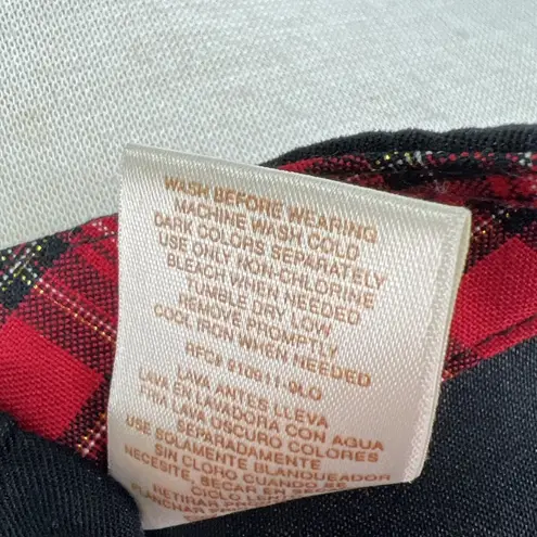 Vtg Bobbie Brooks M Jumper Dress Scottish Plaid Embroidered Modest Christmas Black Size M