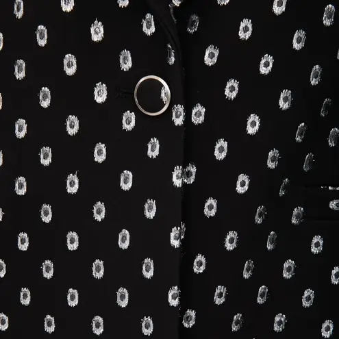 Tanya Taylor Andie Silk Blend Jacket/Blazer, Black/Silver Size 6 New w/Tag $595