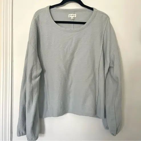 Wonderly Textured Knit Oversized Dusty Blue Top in Women's Size XL - Image 1