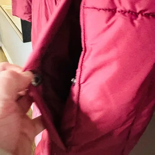 Busayo Collective Ombré Wine Pink Purple Parka Puffer Trench Jacket size XS