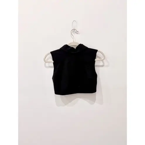 Nonchalant Label Ryland High Neck Full Zip Cropped Tank Top Black Womens Size XS