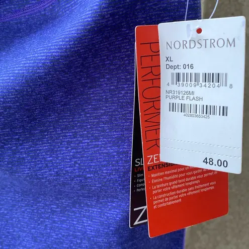 Zella 🆕🪻  Nordstrom Live-In Slim Fit Knee Shorts/Capris, Black & Purple NWT, XL