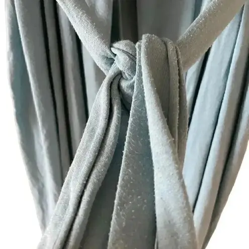 Națori Light Blue Soft Casual Loungewear Women’s Robe Tie Pockets SZ S # 1756