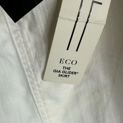 Liverpool Gia Glider Pull-On Skirt Fray Hem Side Gusset White US 8 Petite