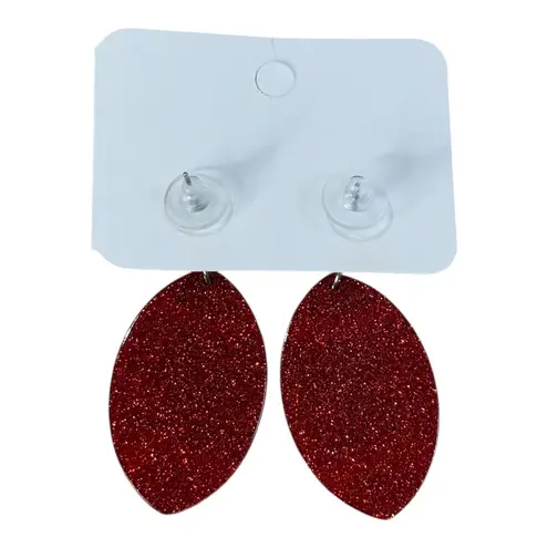 Football Earrings Dangle Drop Earrings Game Day Sparkle Glitter Jewelry New Brown