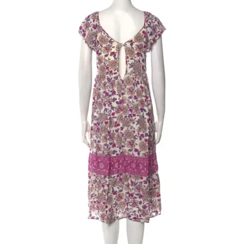 Ba&sh YSEE FLORAL MIDI DRESS FLUTTER CAP SLEEVE LAGOONLOOK GRANNYCORE VISCOSE